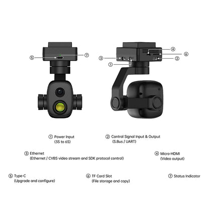 SIYI ZT6 Mini Dual-Sensor Optical Pod High-Resolution Thermal Imaging HDMI 4K Ultra HD Recording & Photography Split Image