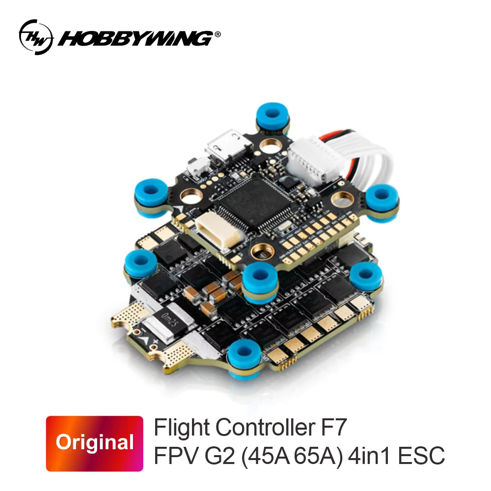 Hobbywing Xrotor FPV G2 4in1 ESC Competition 45A 65A 3-6S LiPo Flight Controller F7 BLHeli-32 Firmware Read 4 High Performance