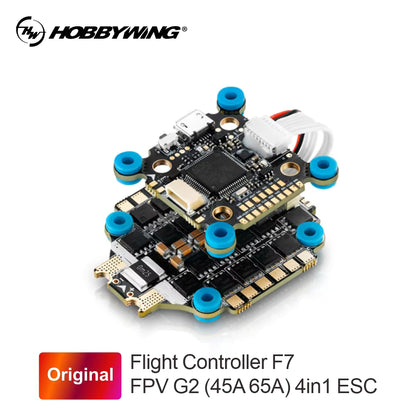Hobbywing Xrotor FPV G2 4in1 ESC Competition 45A 65A 3-6S LiPo Flight Controller F7 BLHeli-32 Firmware Read 4 High Performance