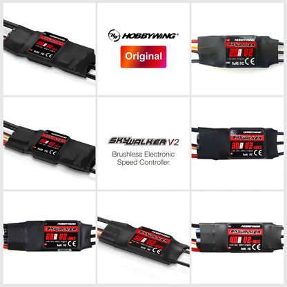 Hobbywing Skywalker V2 Brushless ESC 100/80/50/40A/30A/20A/15A 32bit ARM 96MHz 300,000 RPM DEO Reverse Brake Multiple Protection