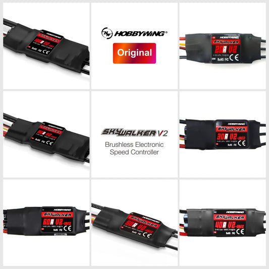 Hobbywing Skywalker V2 Brushless ESC 100/80/50/40A/30A/20A/15A 32bit ARM 96MHz 300,000 RPM DEO Reverse Brake Multiple Protection