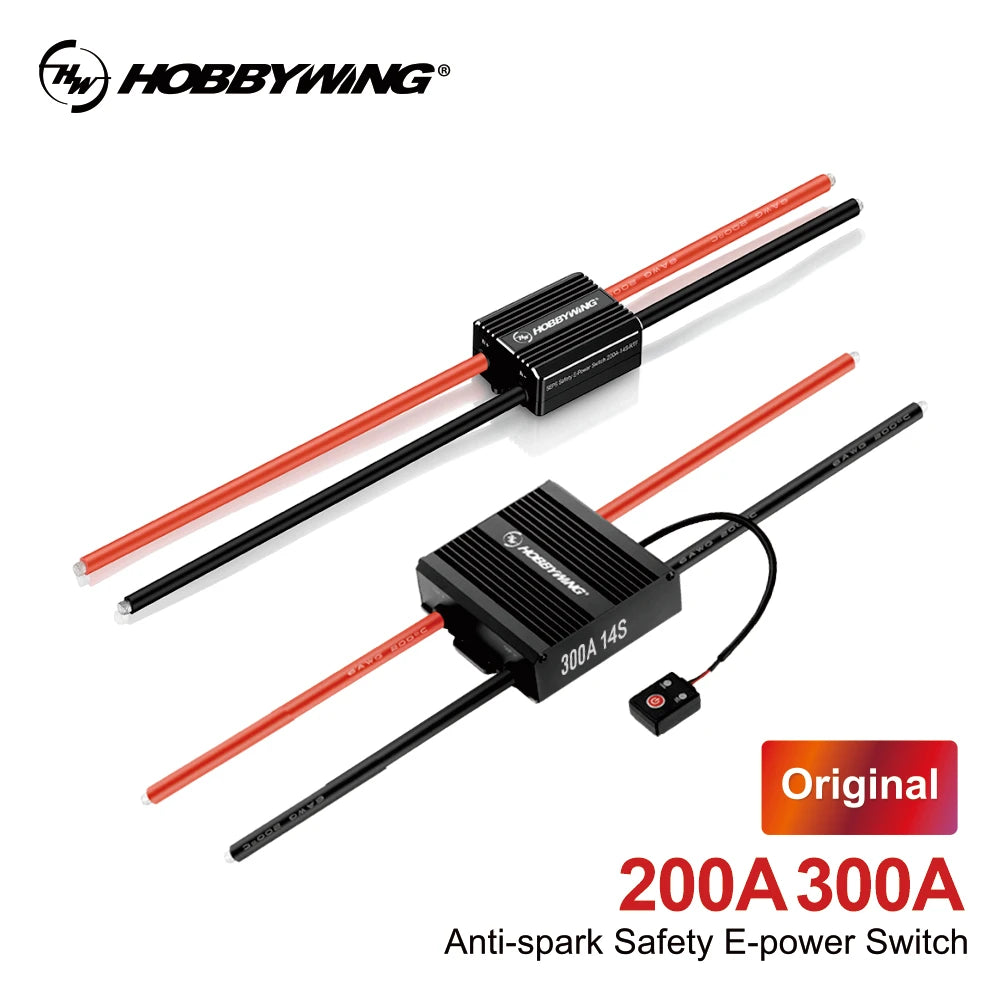 Hobbywing High-pressure Safety E-power Switch 200A 14S 300A 18S 36V-78.3V IP67 Anti-Spark Technology 4S The Delayed