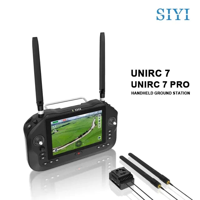 SIYI UniRC 7 Handheld Ground Station 2.4/5GHz dual-frequency 40KM range 4K 30fps 7-lnch 1080PMonitor 8-Core 4GB RAM 64GB ROM