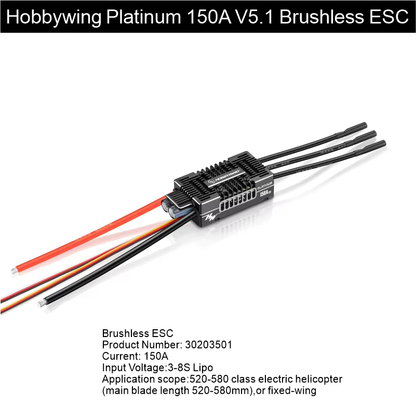 Hobbywing Platinum V5 Brushless ESC 18A/25A/80A/120A/150A/HV260A UBEC Soft Start-ups Reverse Brake Highpower BEC DEO Technology