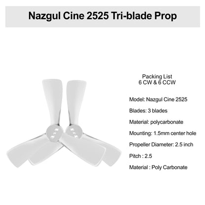 Iflight FPV Propellers CW CCW 2.5 /3/5/5.1/6 Inch Polycarbonate Nazgul Tri-blade Prop 6pcs