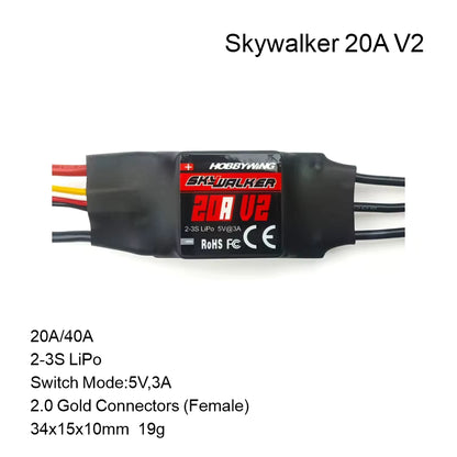 Hobbywing Skywalker V2 Brushless ESC 100/80/50/40A/30A/20A/15A 32bit ARM 96MHz 300,000 RPM DEO Reverse Brake Multiple Protection