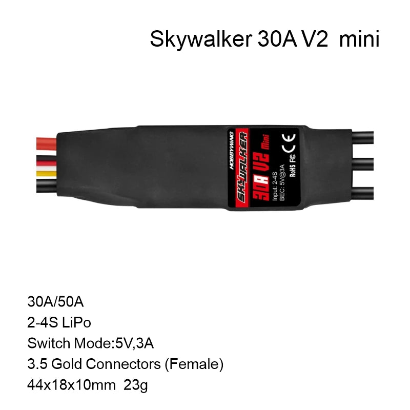 Hobbywing Skywalker V2 Brushless ESC 100/80/50/40A/30A/20A/15A 32bit ARM 96MHz 300,000 RPM DEO Reverse Brake Multiple Protection