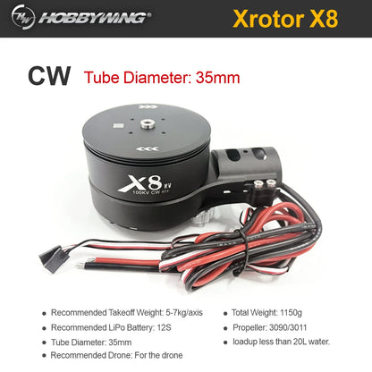 Original X8 Motor Hobbywing Xrotor FOC Combo 80A ESC 12S LIPO 3090/3011 CW/CCW
