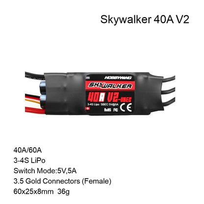Hobbywing Skywalker V2 Brushless ESC 100/80/50/40A/30A/20A/15A 32bit ARM 96MHz 300,000 RPM DEO Reverse Brake Multiple Protection
