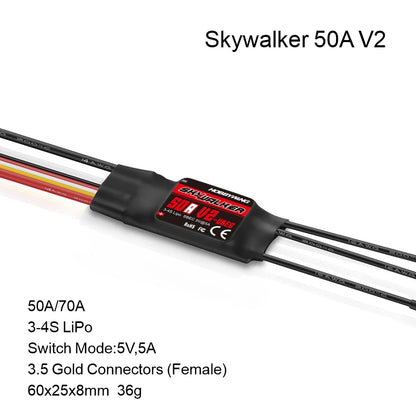 Hobbywing Skywalker V2 Brushless ESC 100/80/50/40A/30A/20A/15A 32bit ARM 96MHz 300,000 RPM DEO Reverse Brake Multiple Protection
