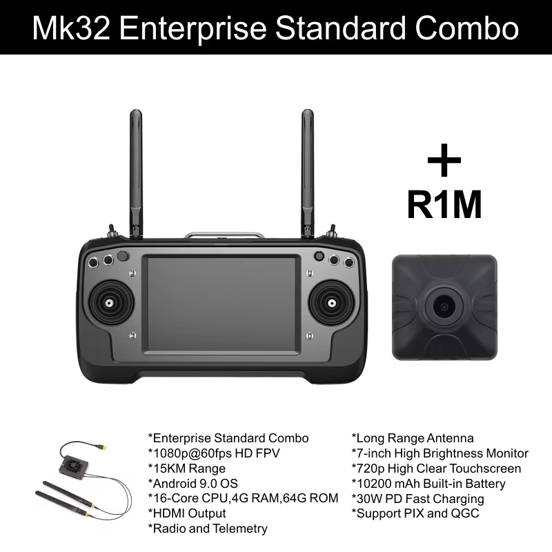 SIYI MK32 Enterprise Handheld Ground Station Smart Controller with 7 Inch LCD Touchscreen Dual Full HD 4G RAM 64G ROM Android