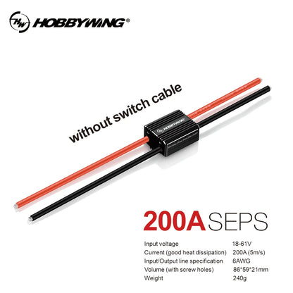Hobbywing High-pressure Safety E-power Switch 200A 14S 300A 18S 36V-78.3V IP67 Anti-Spark Technology 4S The Delayed