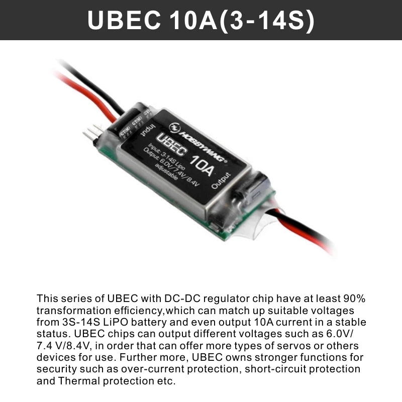 Hobbywing UBEC 25A 3-18S / 10A 2-14S / 5A 2-8S V2 Waterproof Small Regulator Power Module External Switching for RC FPV Drone