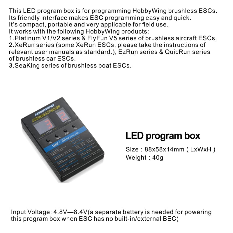 Original Hobbywing OTA Programmer by Bluetooth/LED program box/LCD program box Optional More Powerful Simple And Convenientfor
