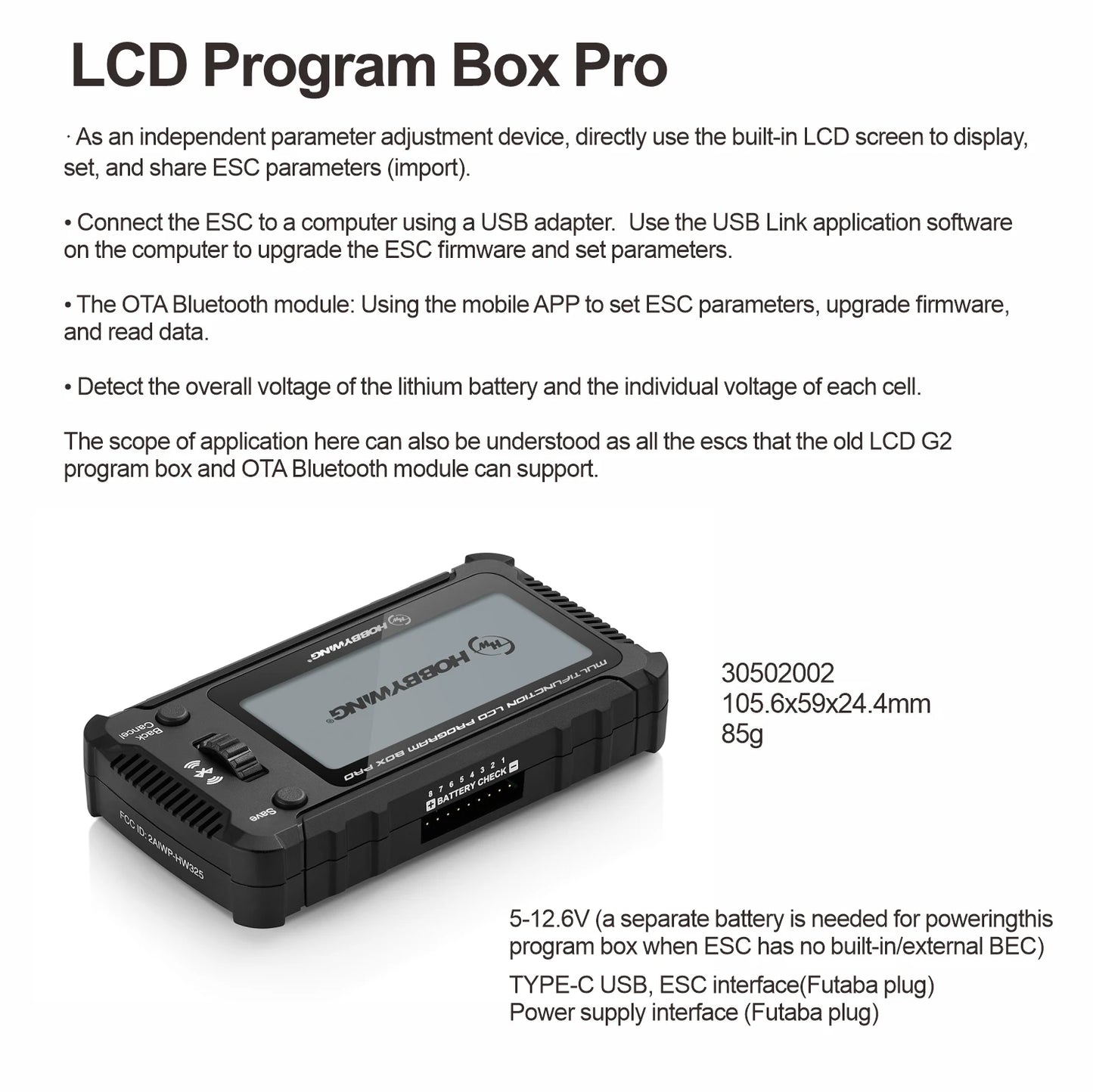 Original Hobbywing OTA Programmer by Bluetooth/LED program box/LCD program box Optional More Powerful Simple And Convenientfor