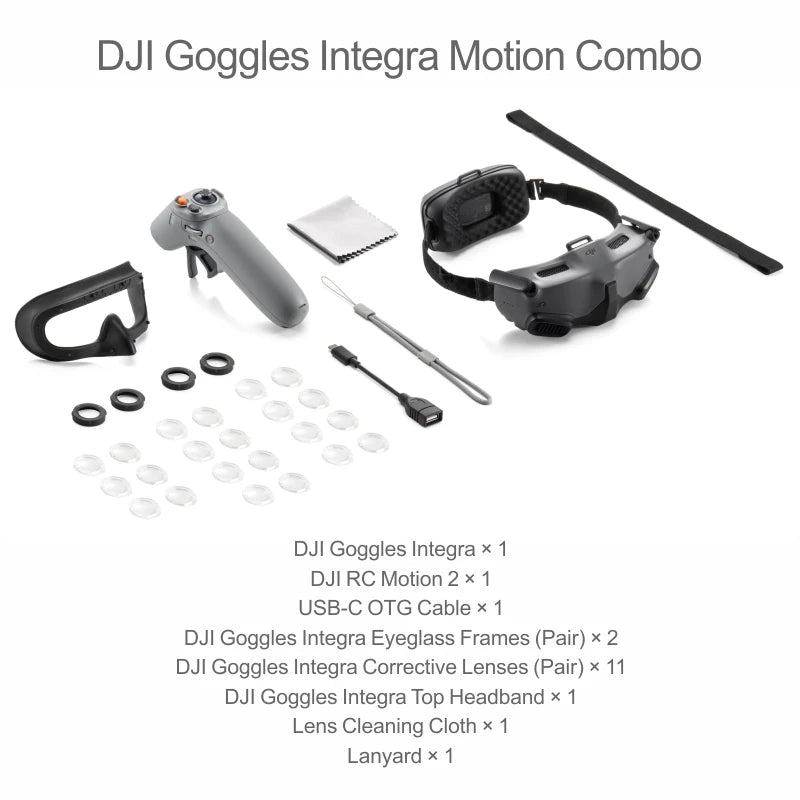 Original DJI Goggles Integra Motion Combo 1080p Micro-OLED 100Hz 700 Ｎits HD Display Stunning Colors 410g Two-Hour Battery Life