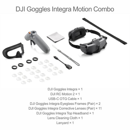 Original DJI Goggles Integra Motion Combo 1080p Micro-OLED 100Hz 700 Ｎits HD Display Stunning Colors 410g Two-Hour Battery Life