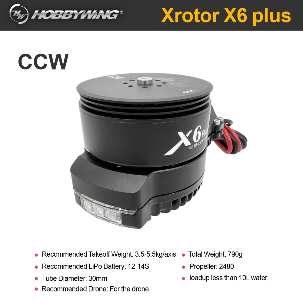 Original Hobbywing X6 Plus Xrotor 12S-14S FOC Combo ESC Motor 2480