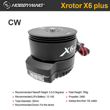 Original Hobbywing X6 Plus Xrotor 12S-14S FOC Combo ESC Motor 2480