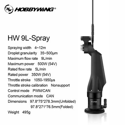 Hobbywing SPRAY 9L Agriculture DroneCentrifugal Nozzle 12~18S 9L/min 350W (54V) Efficient Atomizing and Precise Spraying